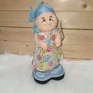 Floral Doll with Blue Hair and Shoes